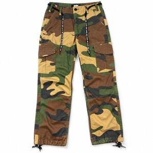 DKG Camouflage Cargo Pants Men's Size 28 Army Green Brown Y2K Camo‎